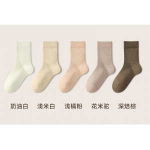 女款纯棉中筒袜秋冬季